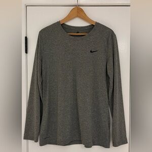 Nike Dri-FIT Heather Gray Long Sleeve Tee